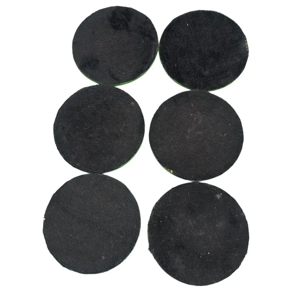 Paper Mache Green Floral Coaster Set Of 6 Storage Box Lacquered‎ Hand Painted